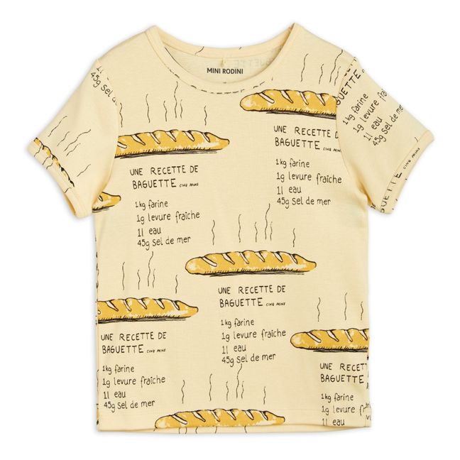 T-Shirt Coton Bio Baguette | Blasses Gelb