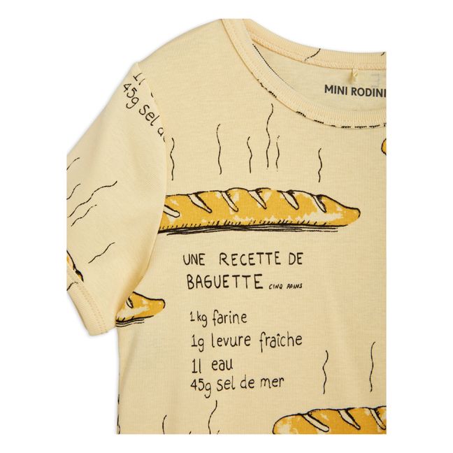 T-Shirt Coton Bio Baguette | Blasses Gelb