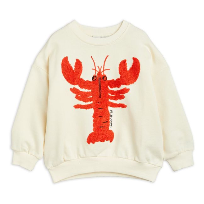 Sweat Coton Bio Broderie Lobster | Ecru