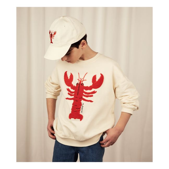 Sweat Coton Bio Broderie Lobster | Ecru