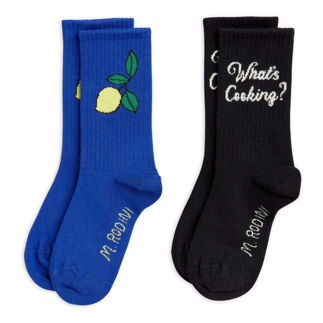 Set 2 Paires de Chaussettes Coton Bio Citron | Azul Rey