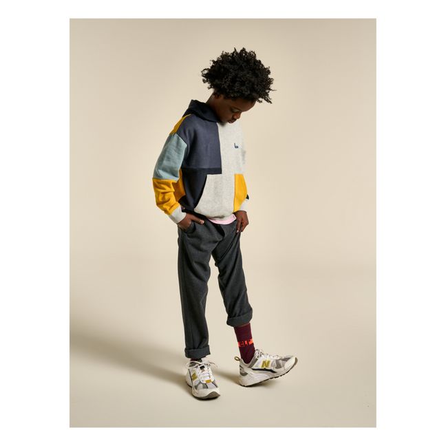 Sudadera con capucha Faroso Colorblock | Gris Jaspeado