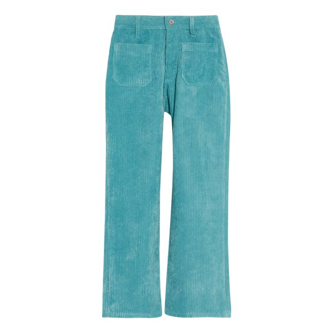 Pantalones Pepy Velours | Azul celadón
