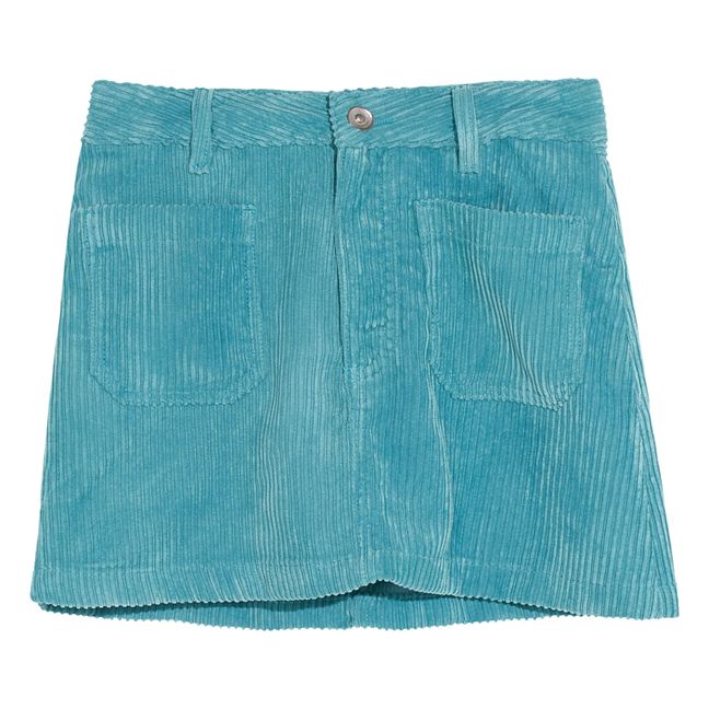 Puk Velvet skirt | Celadon Blue