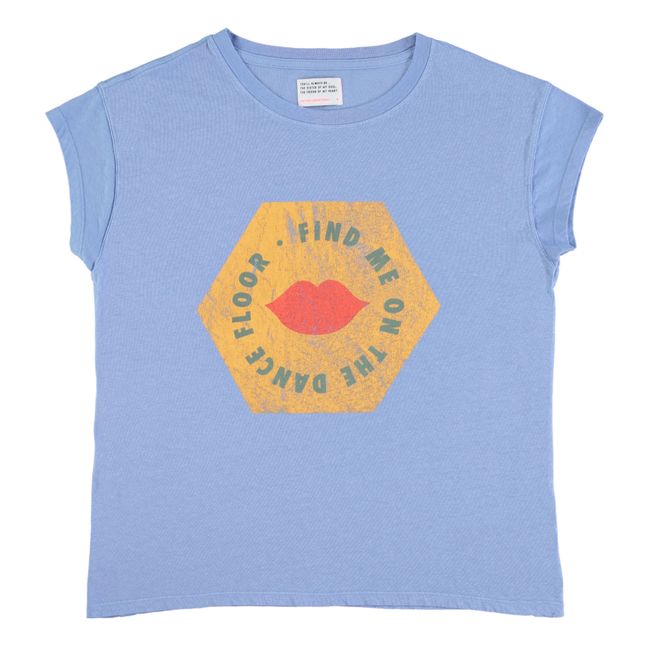 Camiseta de algodón y lino Louise | Azul