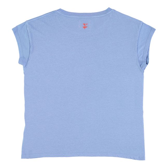 Camiseta de algodón y lino Louise | Azul