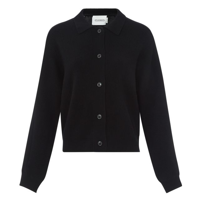 Cardigan con colletto | Nero