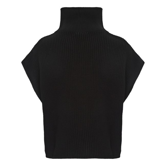 Eilean Sleeveless Merino Wool Pullover | Black