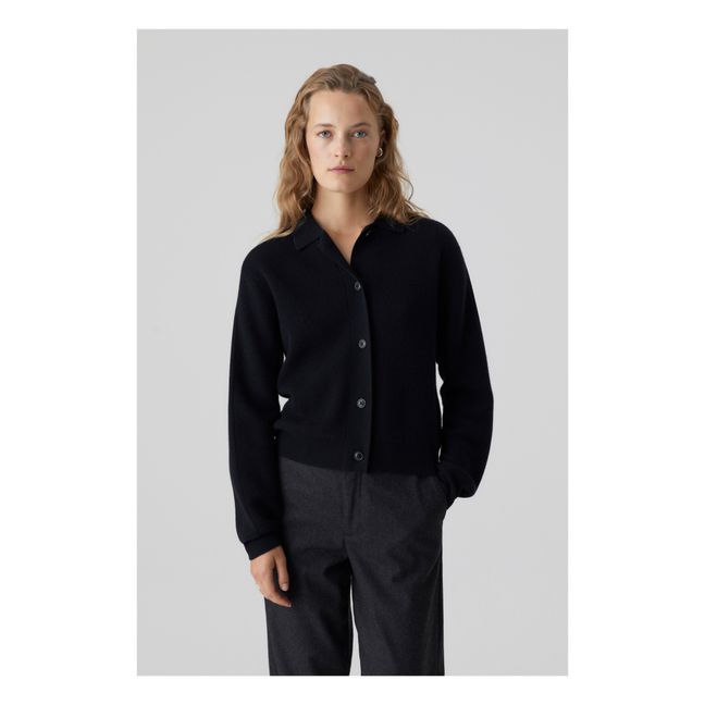 Cardigan con colletto | Nero