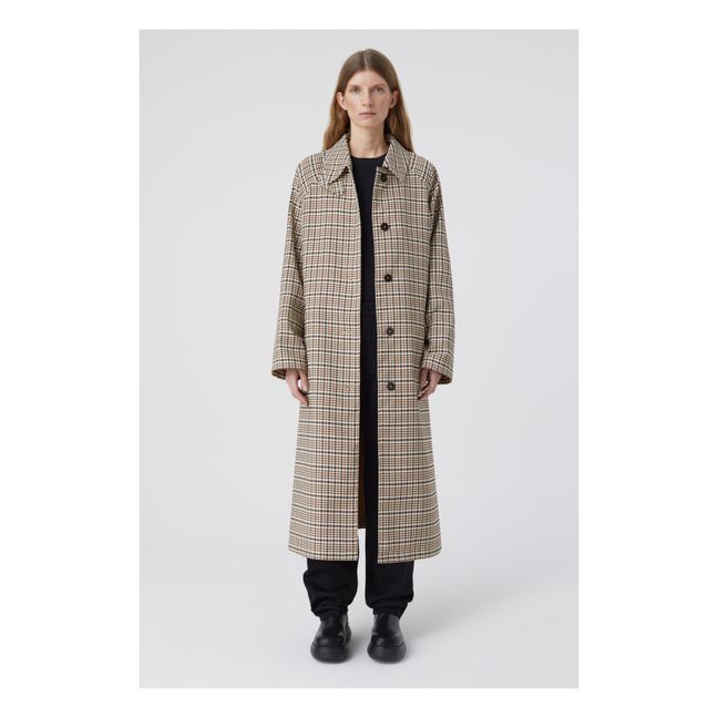 Manteau Single Carreaux | Marron