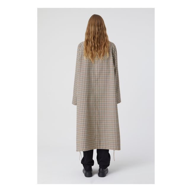Manteau Single Carreaux | Marron