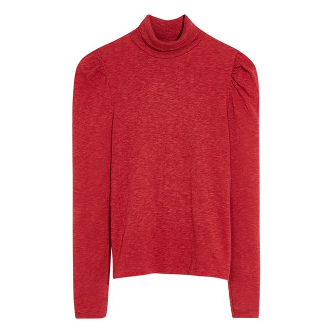 Mamie ribbed turtleneck | Cherry red