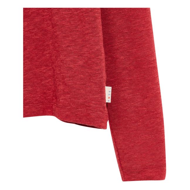 Col roulé côtelé Mamie | Rouge cerise