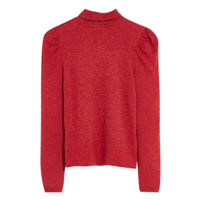 Mamie ribbed turtleneck | Cherry red