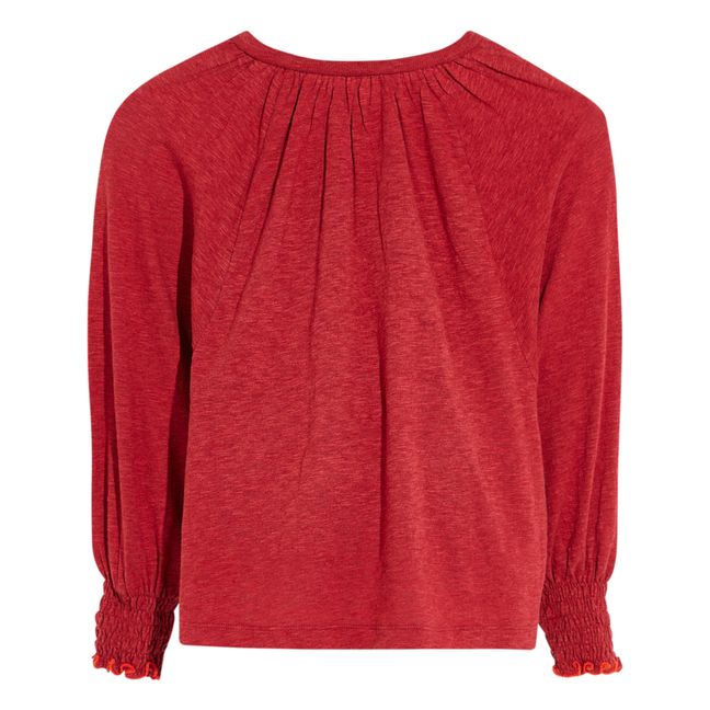 T-shirt Manches Longues Uni Molly | Rojo Cereza
