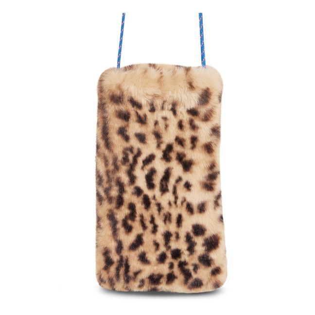 Hellohi Faux Fur Printed Phone Case | Beige