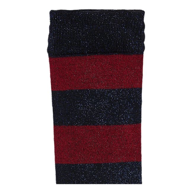 Bisar Striped Top Socks | Red