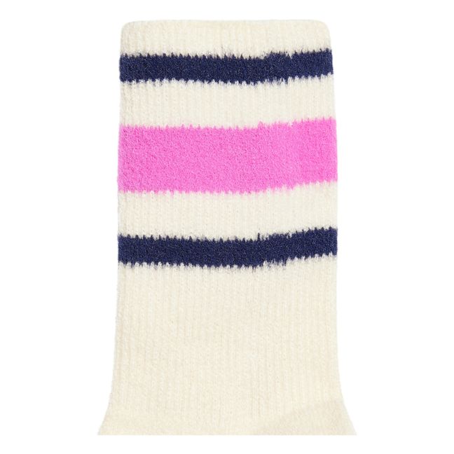 Belvet Stripes Socks | Ecru