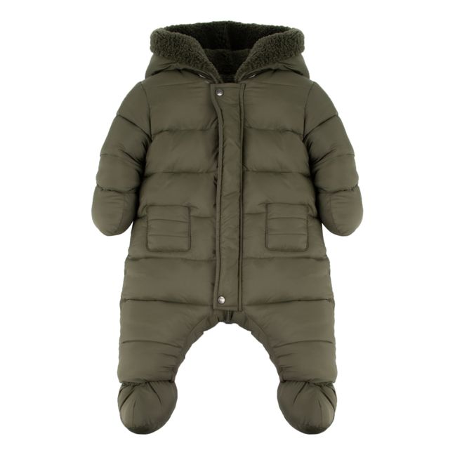 Wende-Winteranzug in Fellimitat | Khaki