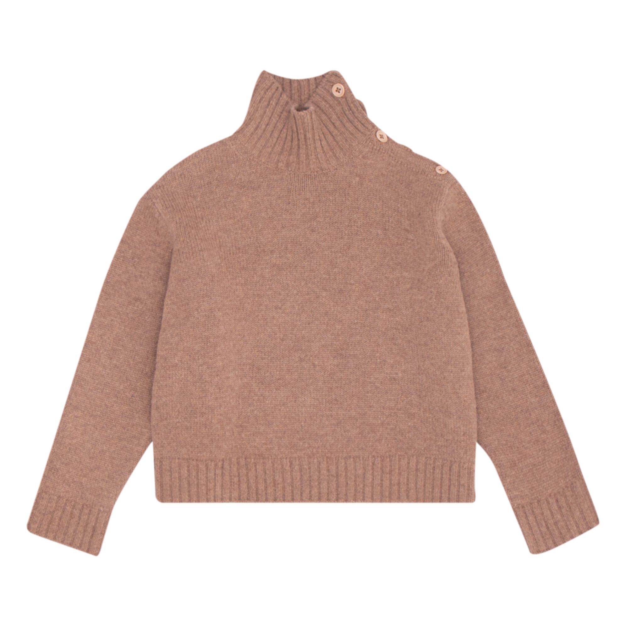 - Neck Smallable Sweater Cero Merino Camel Caramel | Button -