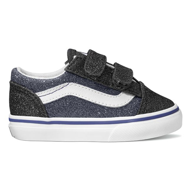 Old Skool Glitter Velcro Sneakers | Nero