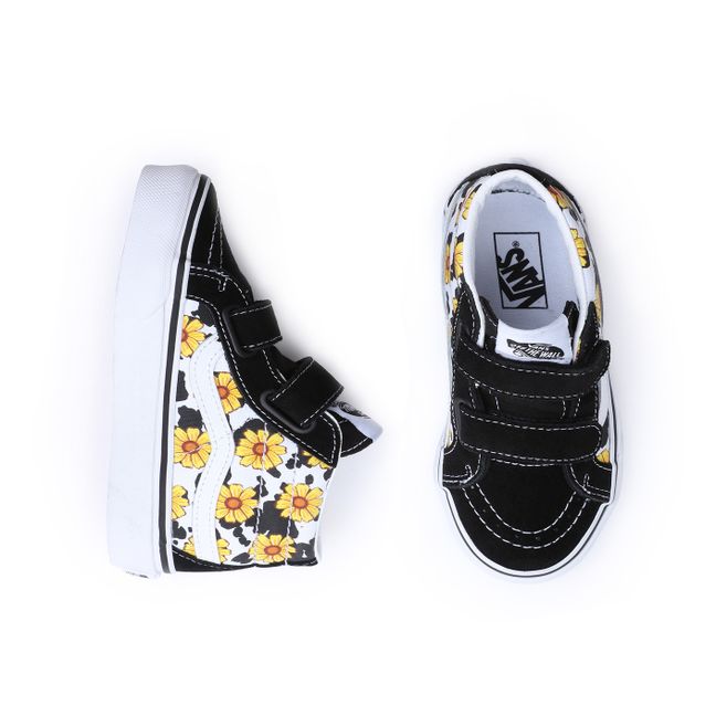Scarpe da ginnastica a fiori con strappi SK8-Mid | Nero