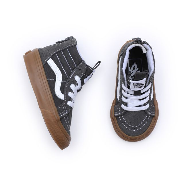 SK8-Hi Rubber Sole High-Top Zip-Up Sneakers | Gris