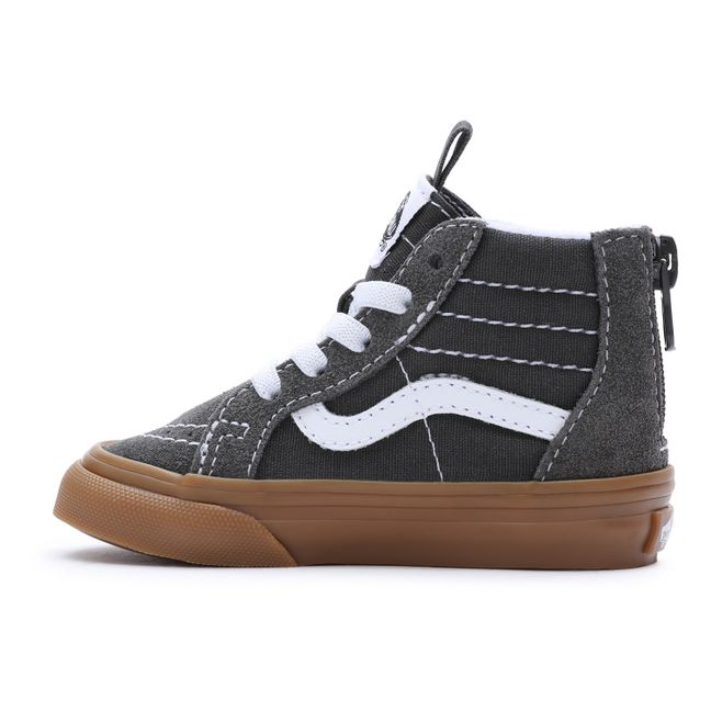 SK8-Hi Rubber Sole High-Top Zip-Up Sneakers | Grau