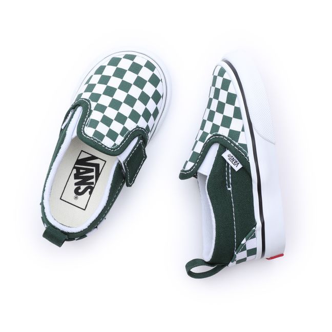 Checkered Velcro Slip-On | Green