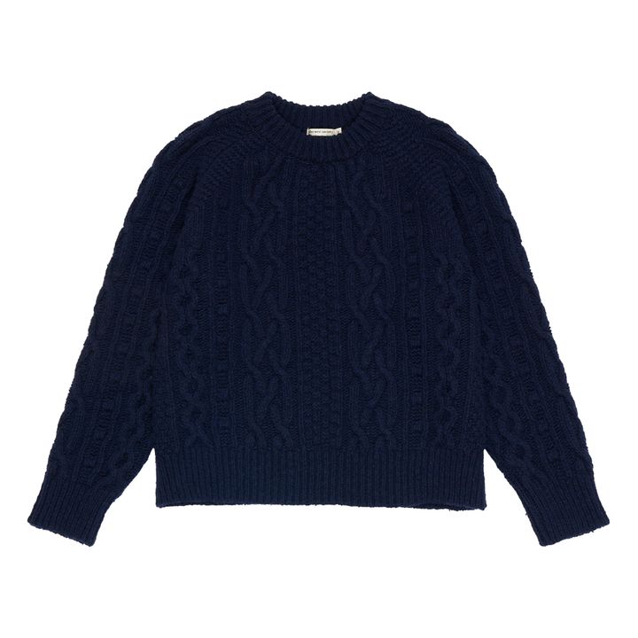 the new society - Classic Tirso jumper Recycled materials - Navy blue ...