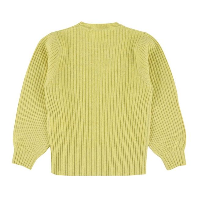 Pullover aus Wolle mit Blumenstickerei Tikka | Gelb