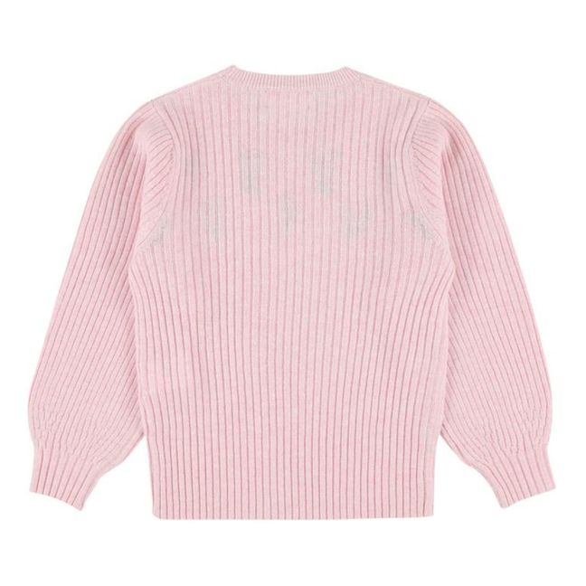 Pullover aus Wolle mit Blumenstickerei Tikka | Blassrosa