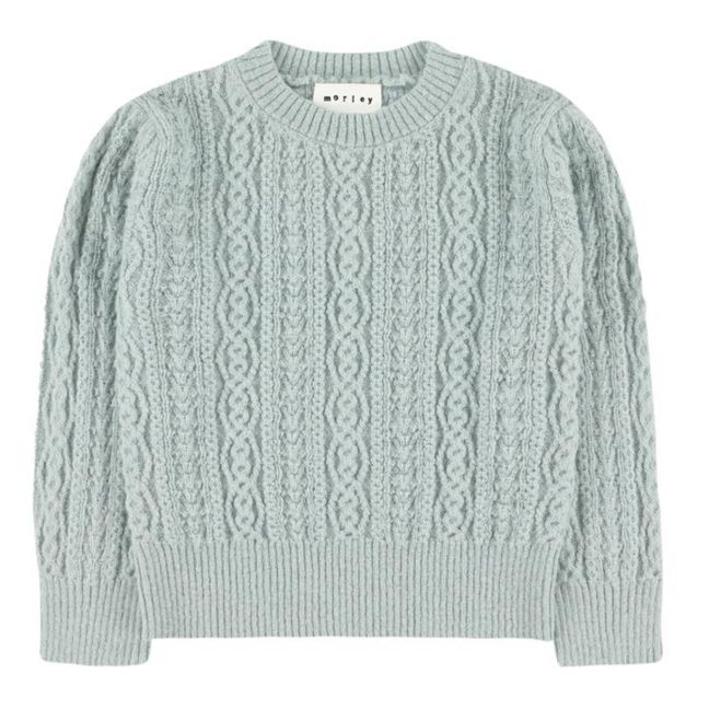 Pull Laine Alpaga Torsadé Taco | Vert de gris