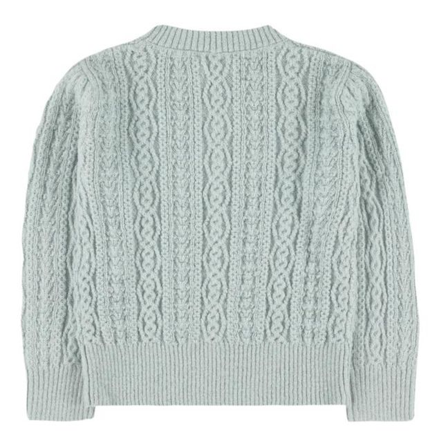Pull Laine Alpaga Torsadé Taco | Vert de gris