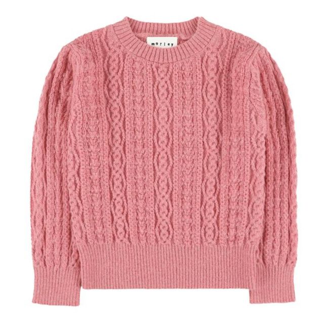 Pullover Alpakawolle Zopfmuster Taco | Rosa