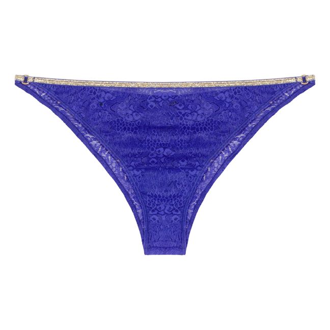 Thea Lace Thong | Electric Blue