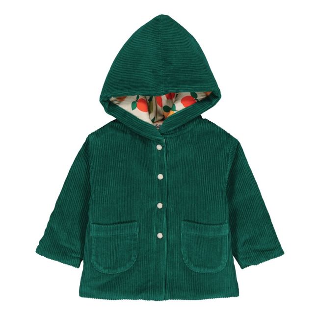 Jacke aus geripptem Velours Flore | Chromgrün