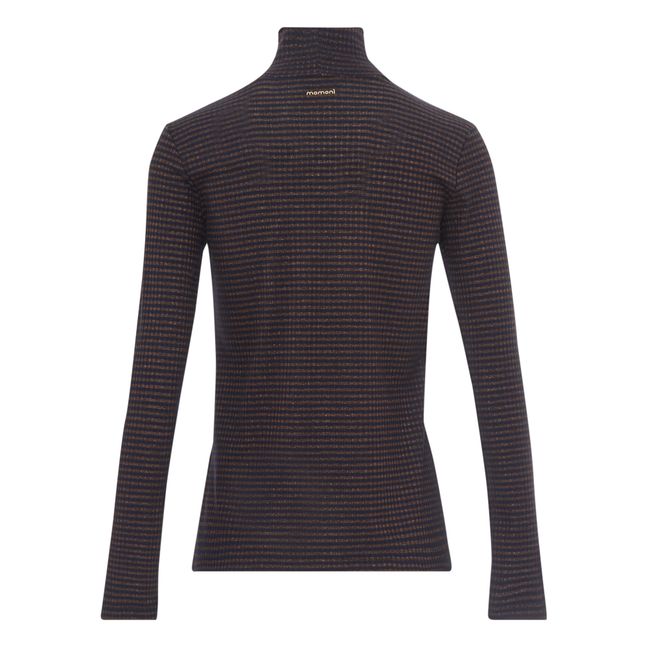 T-shirt Côtelé Rodolphe Rayures Métallisées | Navy