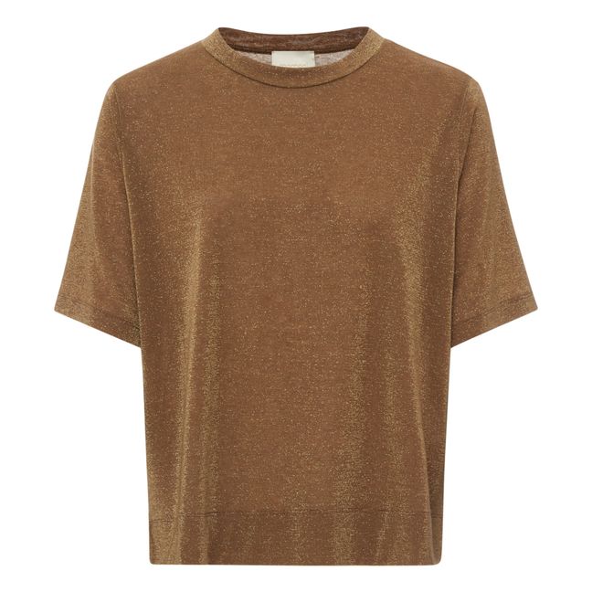 Camiseta metalizada Lora | Chocolate