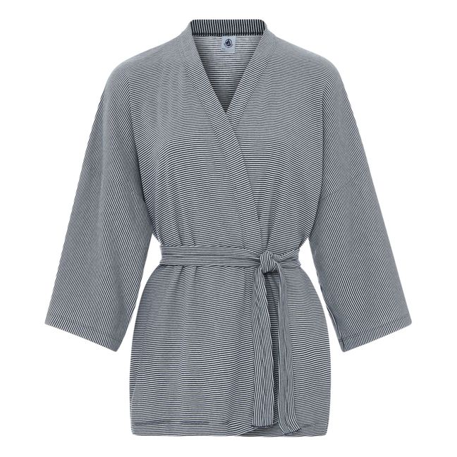 Striped Dressing Gown - Women's Collection | Navy