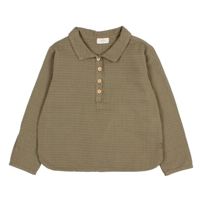 Camicia in garza di cotone organico | Verde militare