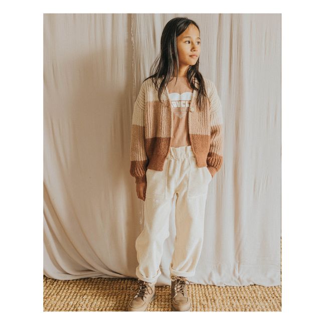 Pantaloni in velluto a costine con tasche | Ecru