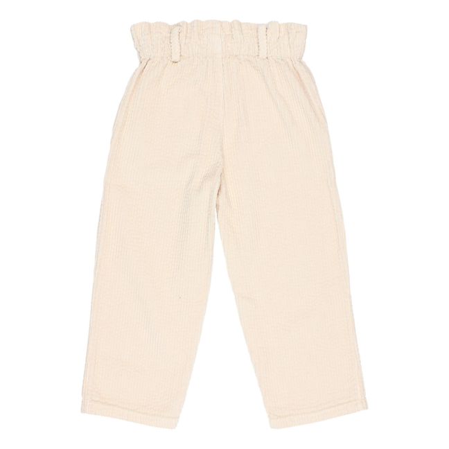 Pantaloni in velluto a costine con tasche | Ecru