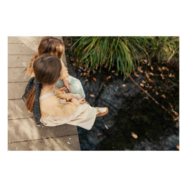Foulard Gaze de Coton Fleuri Bloom | Charcoal grey
