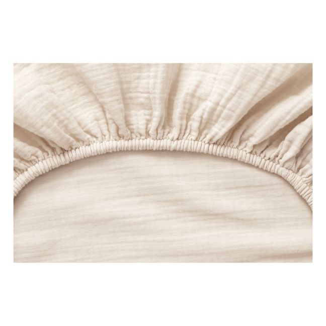 Drap-housse en mousseline de coton | Sable
