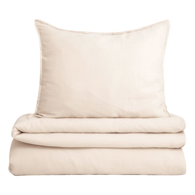 Cotton muslin bed linen set | Sand