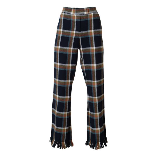 Pantalon à Franges Tartan | Noir