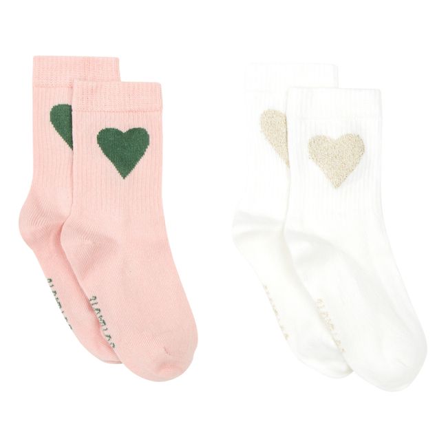 2er-Set Socken Herzen | Rosa