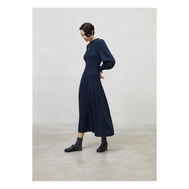 Vestido de algodón responsable Ricarda - Colección Femenina | Azul Marino