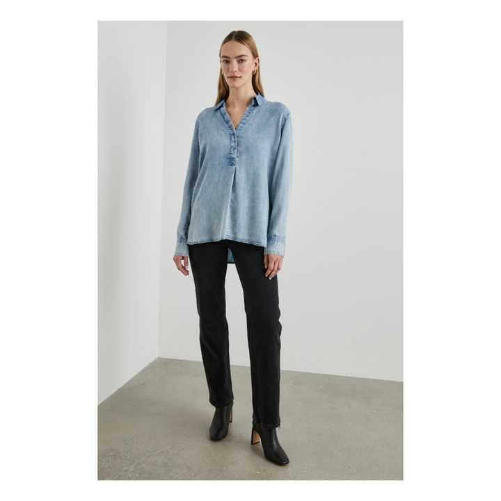 Blusa Nissa Tencel | Azul- Imagen del producto n°5
